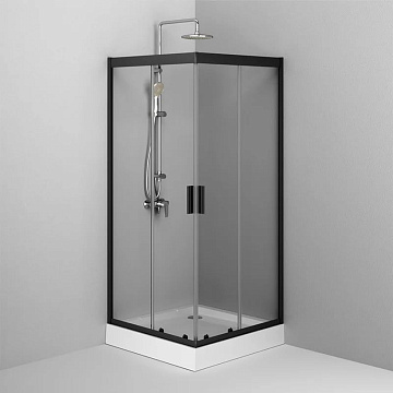 Душевой уголок AM.PM Gem W90G-403-090BT 90x90, профиль черный