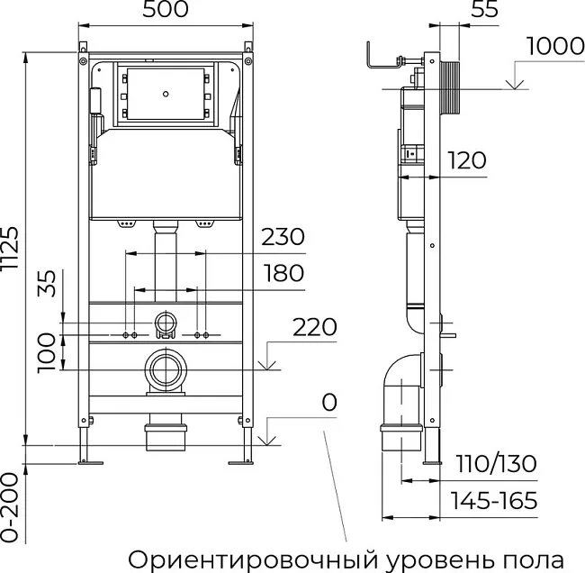 Система инсталляции для унитазов RGW SWI 02 Sancos — Оригинал