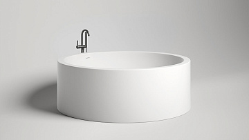 Ванна из искусственного камня Salini Isola S-Sense 200x200 см, отдельностоящая, матовая белая, кругл