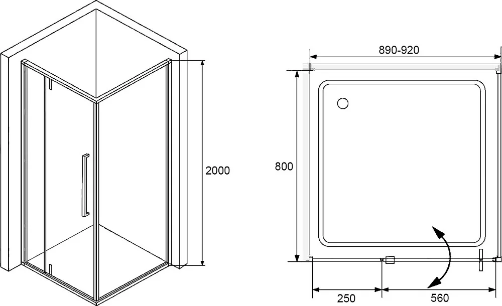 Душевой уголок RGW Stilvoll SV-03+80 см (89-92)x80x200 профиль хром, стекло прозрачное Sancos — официальный сайт
