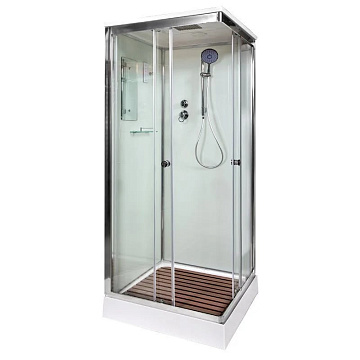 Душевая кабина DTO K401S 100х100, LED, профиль хром, стекло прозрачное