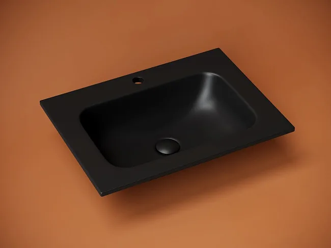 Мебельная раковина Ceramicanova Grace прямоугольная черная матовая 61 см CN7011MB Sancos — Оригинал