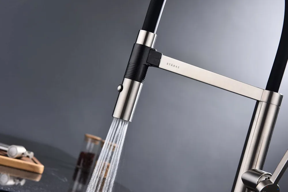 Смеситель для кухни Paulmark Leader Le214101-NI с гибким изливом, никель Sancos — официальный сайт