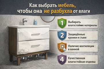 Как выбрать мебель для ванной: 4 секрета долговечности от САНСТОП Как выбрать мебель для ванной: 4 секрета долговечности от САНСТОП