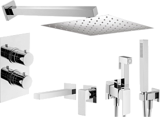 Комплект для ванной Plumberia Selection Tag KITZTGT18QCR220 С ВНУТРЕННЕЙ ЧАСТЬЮ, хром