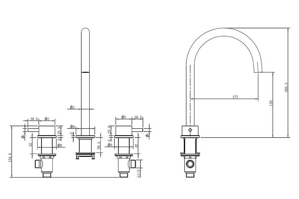 Смеситель для раковины Abber Wasser Kreis 316 AF8108BST-M брашированная сталь
