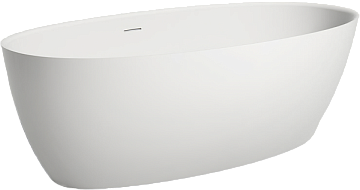Ванна из искусственного камня Salini Alda 180x90 см, отдельностоящая, матовая белая, овальная, со сл