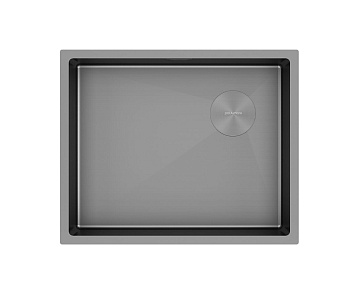 Мойка кухонная Paulmark Next-Skew PM885444-GM-M, матовая вороненая сталь