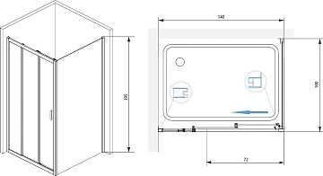 Душевой уголок RGW Passage PA-73 140x100x195 прозрачный