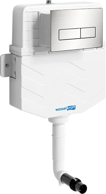 Смывной бачок скрытого монтажа Wasserkraft Aller 10TLT.031.ME.BN03, с кнопкой смыва никель Sancos — Оригинал