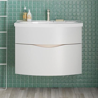 Тумба под раковину без столешницы KERAMA MARAZZI Riva 80 подвесная, белая матовая