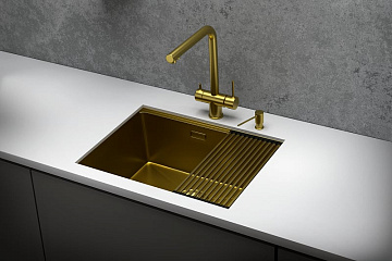 Мойка кухонная Granula Kitchen Space 6045U золото сатин
