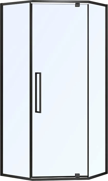 Душевой уголок Black&White Stellar Wind S875 Black 100х100, профиль черный, стекло прозрачное