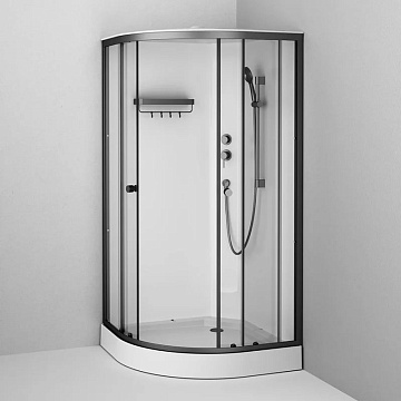 Душевая кабина AM.PM X-Joy W94C-401-100BT 100х100 см, низкий поддон, матовый черный