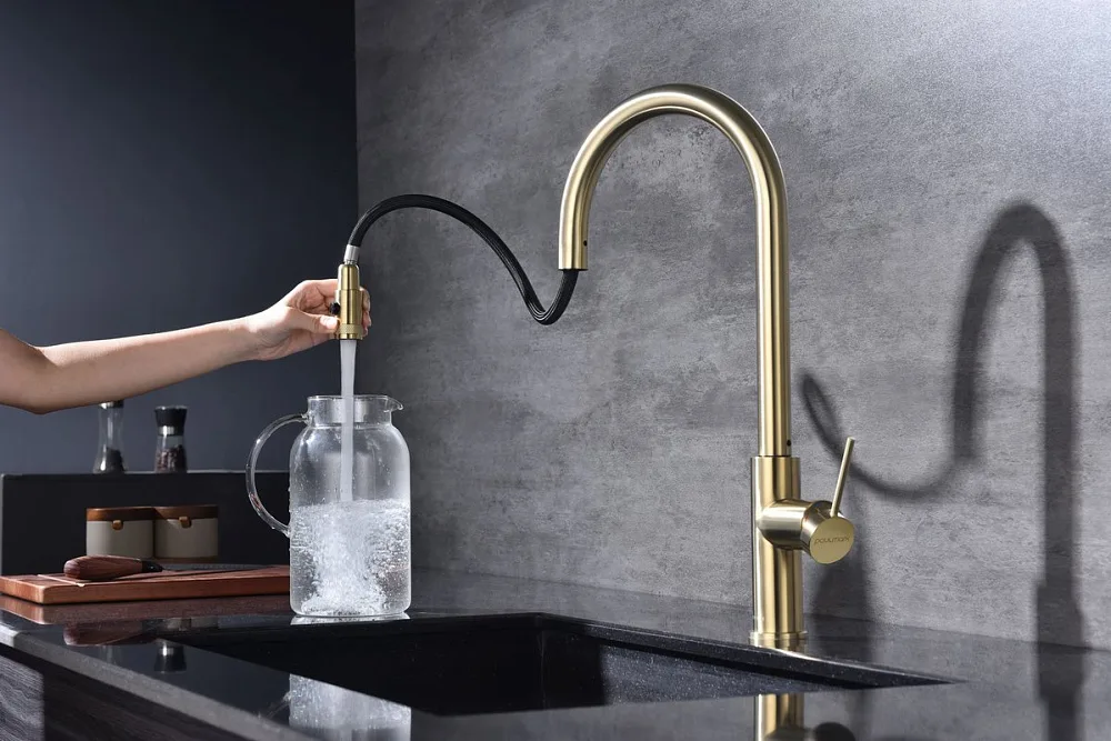 Смеситель для кухни Paulmark Galant Ga213077-SBG светлое брашированное золото Sancos — официальный сайт