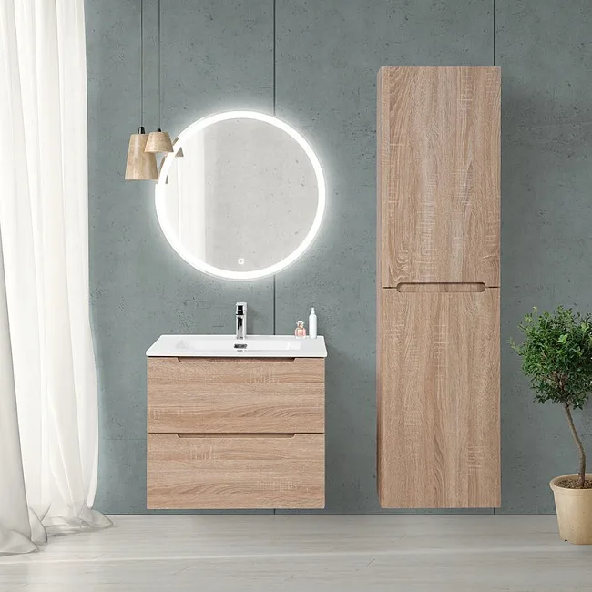 Шкаф-пенал для ванной BelBagno Etna 40 R rovere bianco Sancos — Оригинал