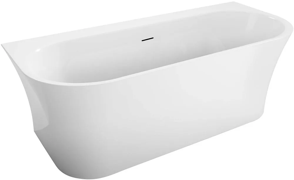 Акриловая ванна BelBagno BB711-1550-700 155x70 см, пристенная, белая, овальная, со сливом-переливом Sancos — официальный сайт