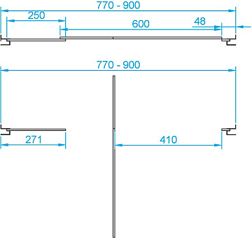 Душевая дверь в нишу RGW Passage PA-02B New 80x185, профиль черный, стекло прозрачное