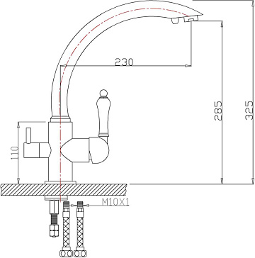 Смеситель для кухни Zorg Clean Water ZR 314 YF-33 черный металл