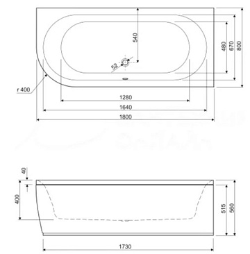 Акриловая ванна Cezares Metauro Corner 180x80 см, левая, METAURO CORNER-180-80-40-L-W37