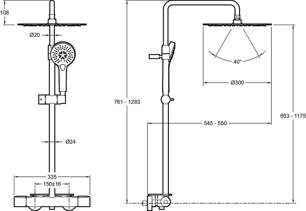 Душевая стойка Jacob Delafon Metro E26588-CP Sancos — официальный сайт
