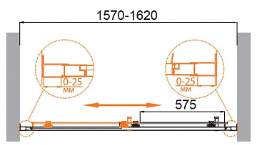 Душевая дверь в нишу Cezares Molveno BF 1 160 C BORO IV 160 см, профиль брашированное золото, стекло