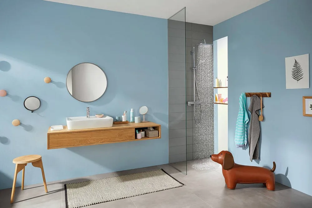 Душевая стойка Hansgrohe Croma 27630000, для душа, с термостатом Sancos — официальный сайт