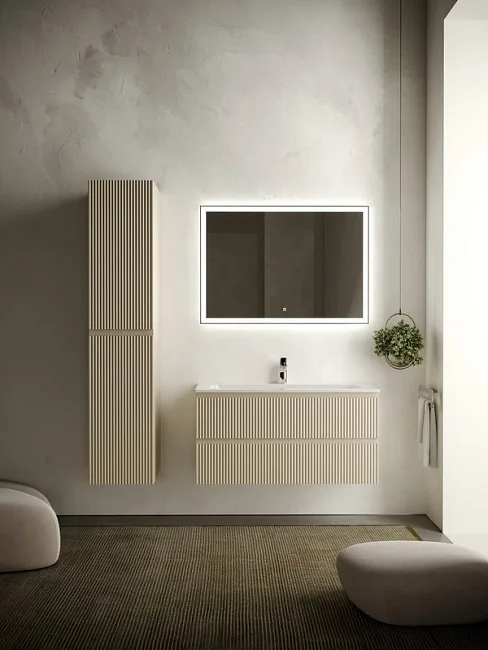 Тумба под раковину Sancos Snob R 100 подвесная Beige soft (капучино), SNR100CE Sancos — Оригинал