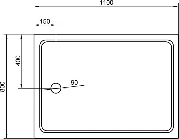 Поддон для душа Cezares Tray TRAY-A-AH-110/80-15-W 110x80, с сифоном