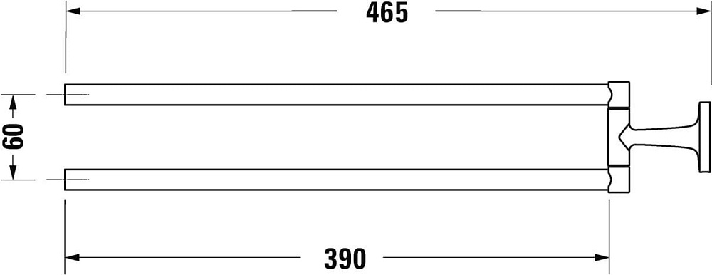 Полотенцедержатель Duravit Starck T 0099414600 черный, двойной