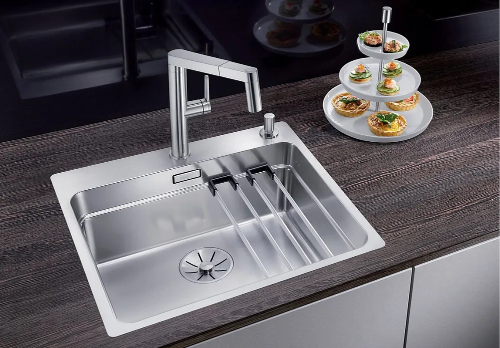 Мойка кухонная Blanco Etagon 500-IF с клапаном-автоматом Sancos — официальный сайт