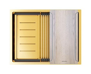 Мойка кухонная Paulmark Next-Multi Sink 58 UNI PM785845-BG брашированное золото