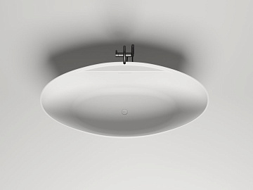 Ванна из искусственного камня Salini Diva S-Sense 180x85 см, отдельностоящая, белая, овальная, со сл