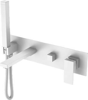 Встраиваемый смеситель Boheme Qubic 474-2-MW С ВНУТРЕННЕЙ ЧАСТЬЮ, matt white