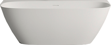 Ванна из искусственного камня Salini Sofia Wall 170x80 см, пристенная, матовая белая, овальная, со с