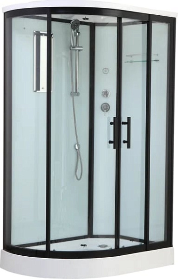 Душевая кабина Timo Standart T-6602 B R, профиль черный, с низким поддоном