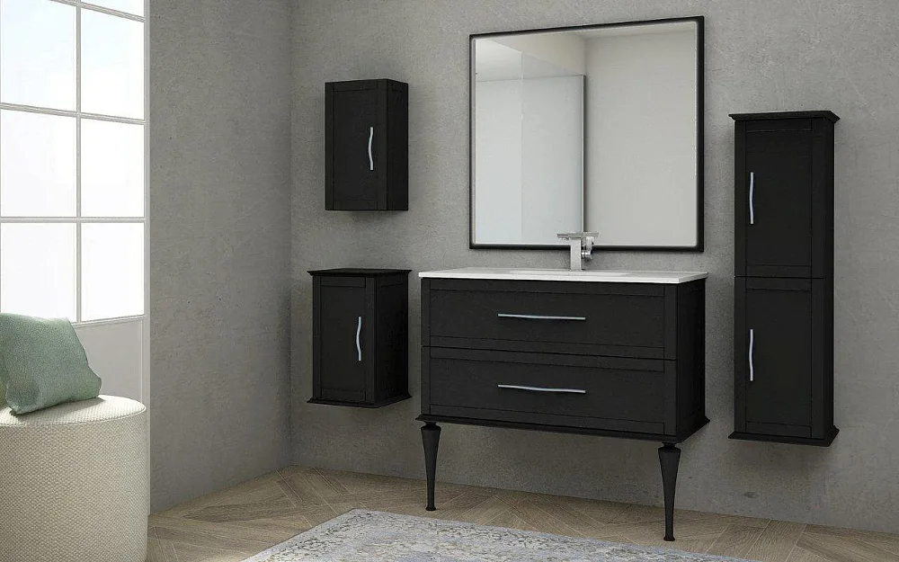 Зеркало Cezares Tiffany 90x98 с LED-подсветкой, nero grafite Sancos — официальный сайт
