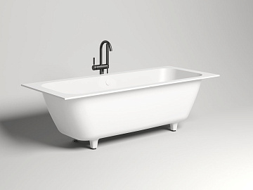 Ванна из искусственного камня Salini Orlanda Axis S-Sense 190x80 см, встраиваемая, матовая белая, на