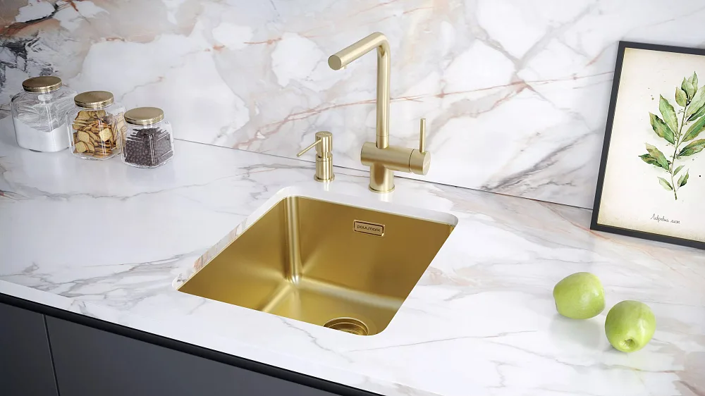Дозатор для кухонной мойки,Paulmark Kraft D003-LG светлое золото Sancos — официальный сайт
