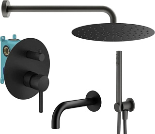 Душевой комплект Plumberia Selection Ixo KITXO19NO260, С ВНУТРЕННЕЙ ЧАСТЬЮ, черный матовый