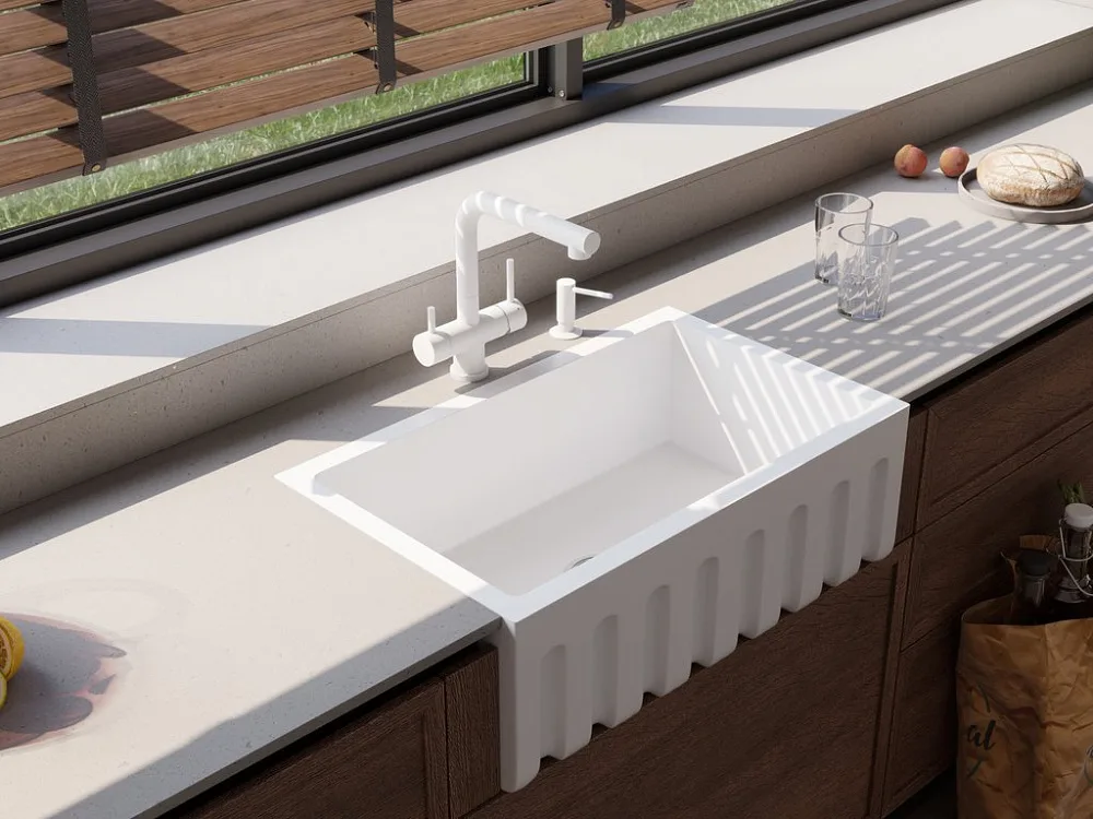 Смеситель для кухни Omoikiri Takamatsu-S PW pure white Sancos — официальный сайт