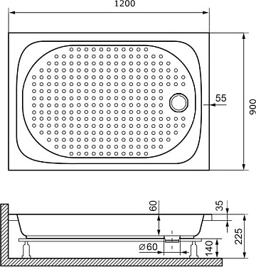 Поддон для душа RGW Lux TN 16180292-21 120x90