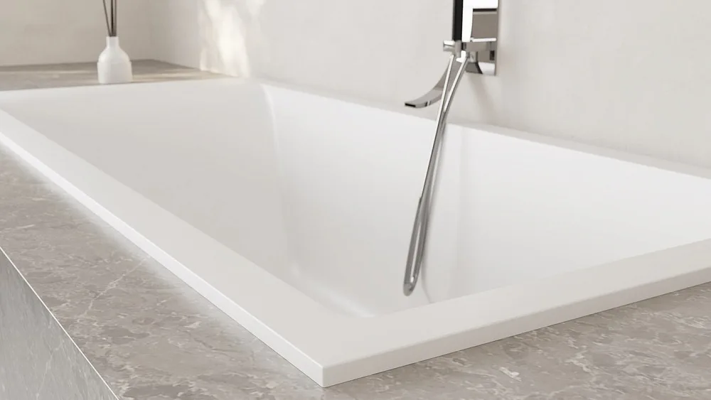 Ванна из искусственного камня Salini Cascata S-Sense 170x75 см, встраиваемая, белая, на ножках Sancos — официальный сайт