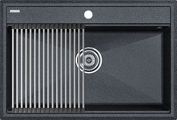 Мойка кухонная Paulmark Stepia + Step PM117551-DG+R375-BS графит
