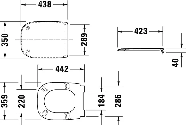Крышка-сиденье Duravit D-code 0067390000 с микролифтом, петли хром Sancos — Оригинал