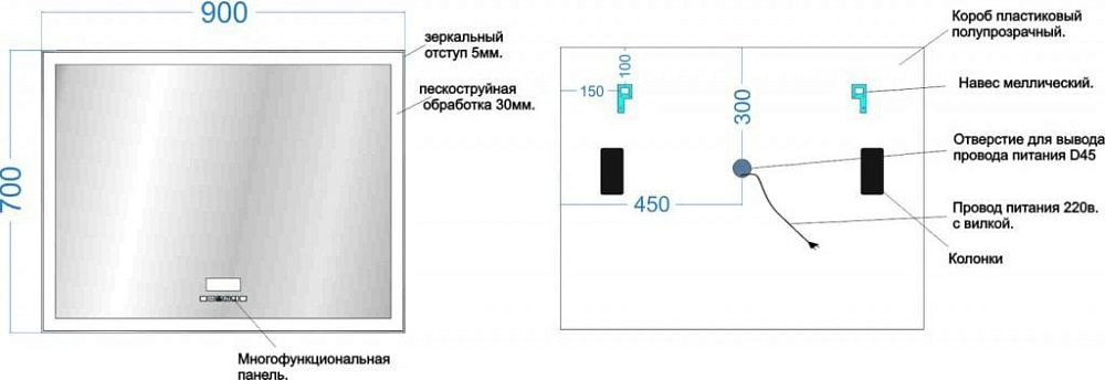 Зеркало Sancos City 2.0 CI2.900 90 см