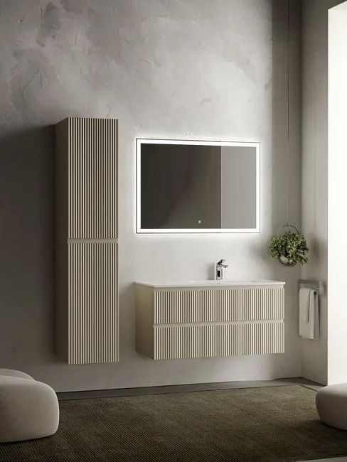 Тумба под раковину Sancos Snob R 100 подвесная Beige soft (капучино), SNR100RCE Sancos — Оригинал