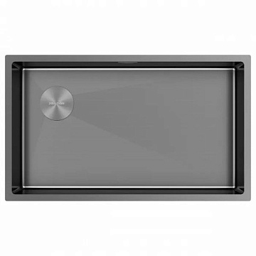 Мойка кухонная Paulmark NEXT-SKEW 74-L UNI PM887444-L-GM вороненая сталь
