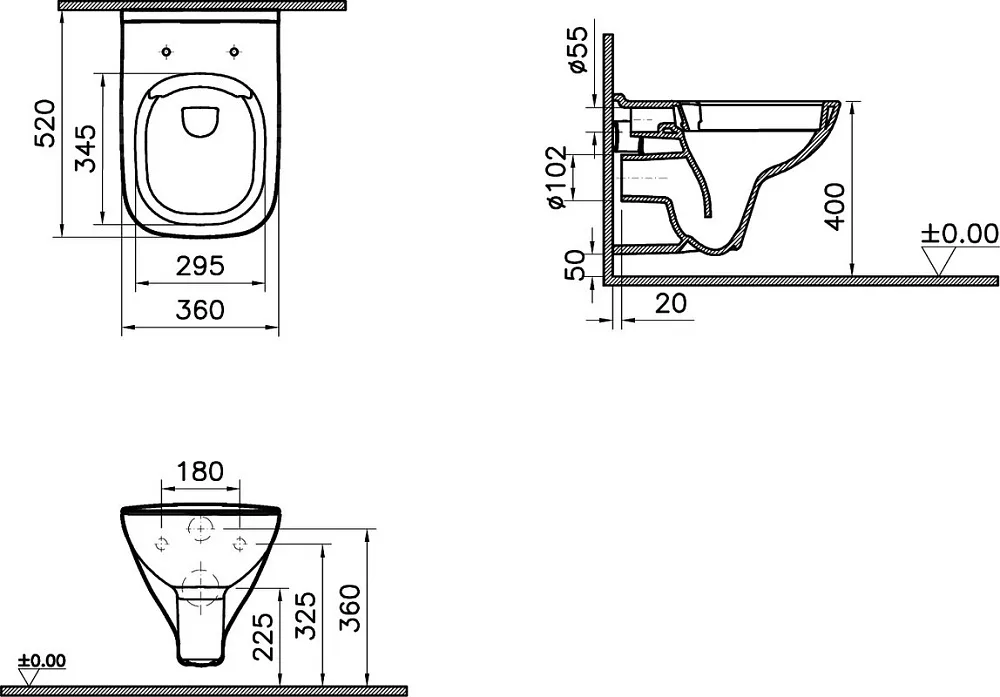 Унитаз подвесной VitrA S20 7508B003-0075 Sancos — официальный сайт
