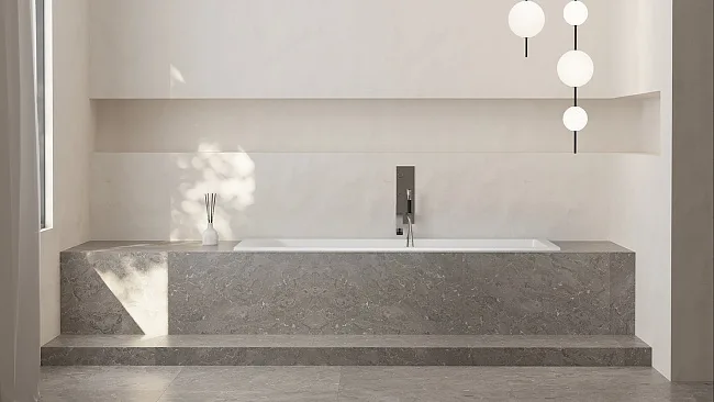 Ванна из искусственного камня Salini Cascata Kit S-Stone 180x80 см, встраиваемая, матовая белая, на  Sancos — Оригинал